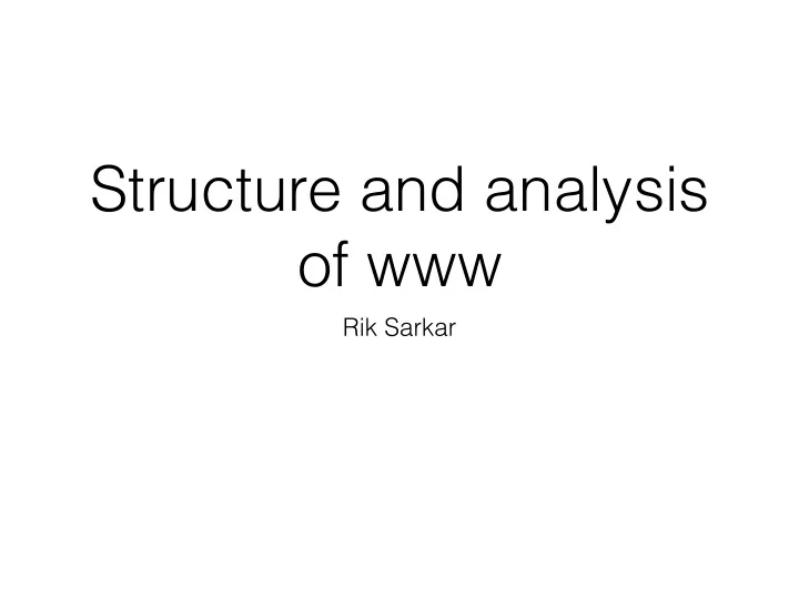 structure and analysis of