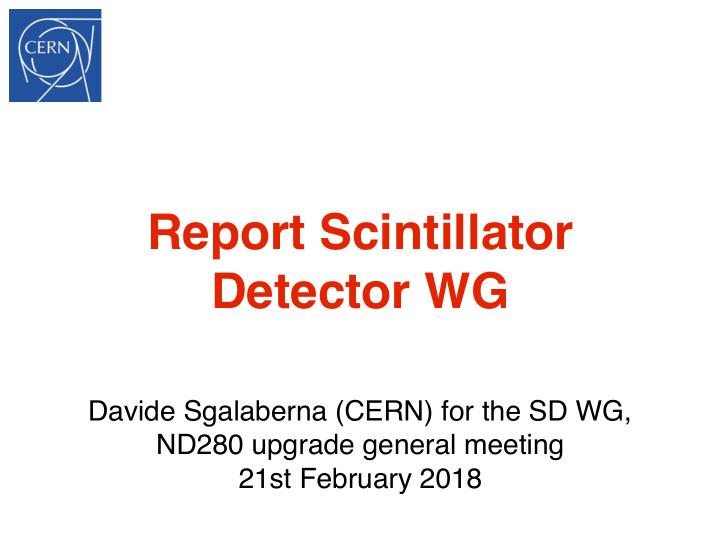 report scintillator detector wg