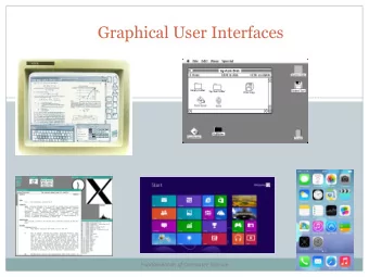 Graphical User Interfaces  Fundamentals of Computer Science  Outline  Command line versus GUI