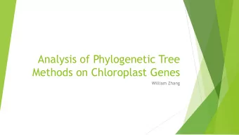 Analysis of Phylogenetic Tree  Methods on Chloroplast Genes  William Zhang  Project Outline
