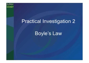 Practical Investigation 2  Boyles Law  1.1  Aim:  To investigate the relationship between