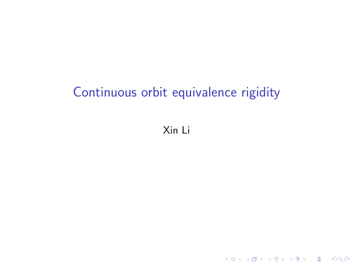 continuous orbit equivalence rigidity
