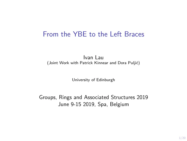 from the ybe to the left braces