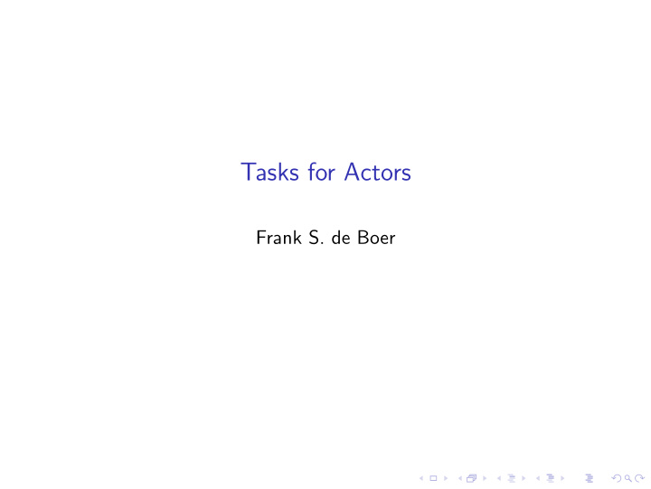 tasks for actors