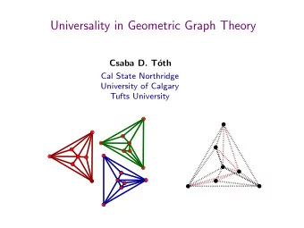 Universality in Geometric Graph Theory  Csaba D. T  oth  Cal State Northridge  University of