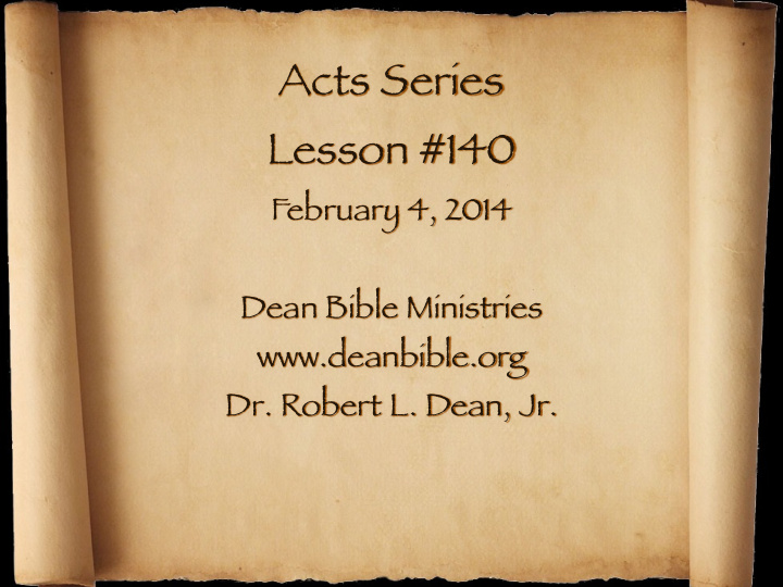 acts series lesson 140