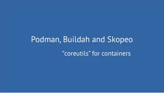 Podman, Buildah and Skopeo  coreutils for containers  who am i  Aleksandra Fedorova