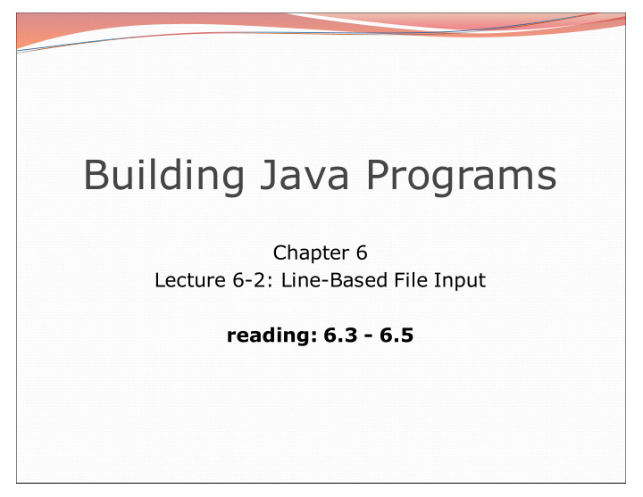 building java programs