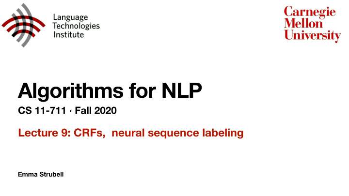 algorithms for nlp