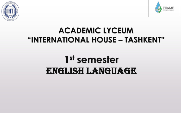 1 st semester en engl glish ish language nguage topic 29