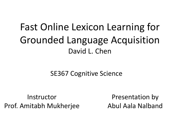 fast online lexicon learning for grounded language