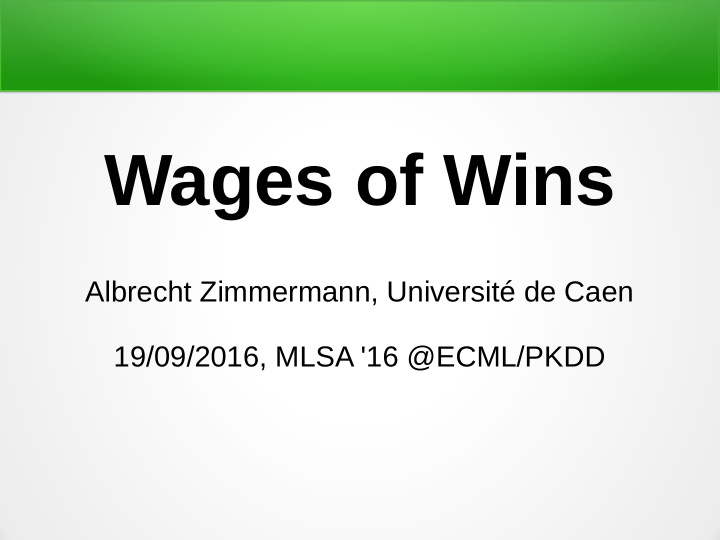 wages of wins