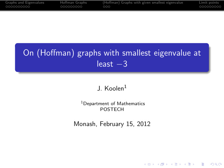 on hoffman graphs with smallest eigenvalue at least 3