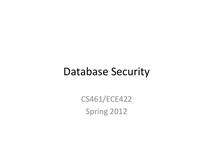 database security