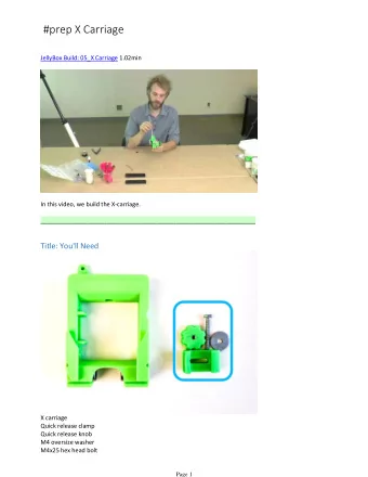 #prep X Carriage  JellyBox Build: 05_X Carriage 1.02min  In this video, we build the X-carriage.