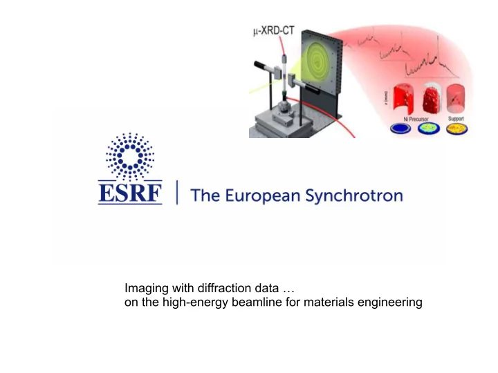imaging with diffraction data on the high energy beamline
