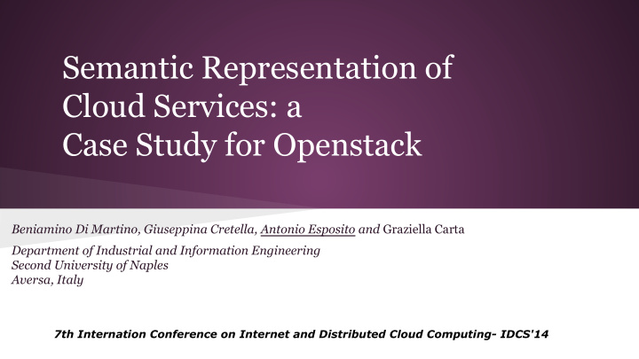 semantic representation of cloud services a case study