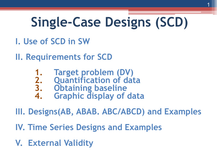 single case designs scd