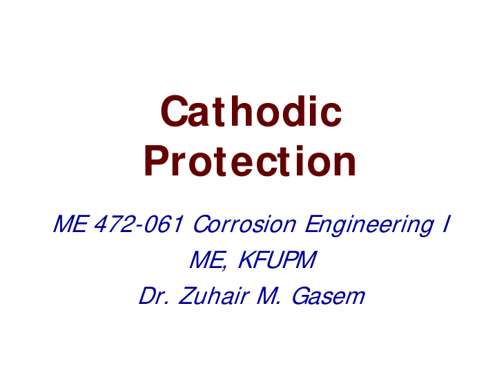 cathodic protection