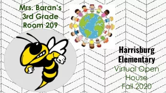 Harrisburg  Elementary  Virtual Open  House  Fall 2020  Meet Mrs. Baran  This is going to be my 4th