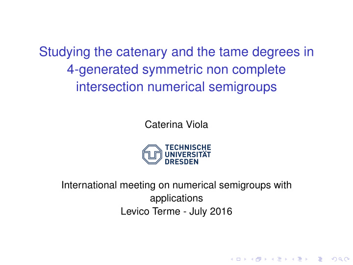 studying the catenary and the tame degrees in 4 generated