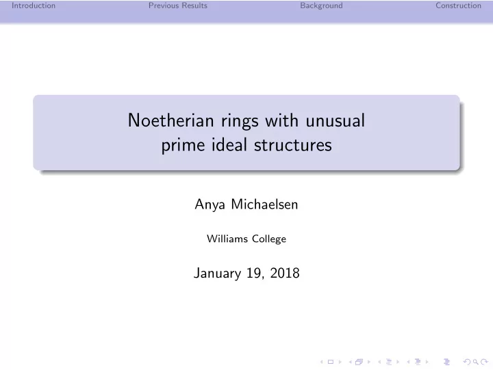 noetherian rings with unusual prime ideal structures
