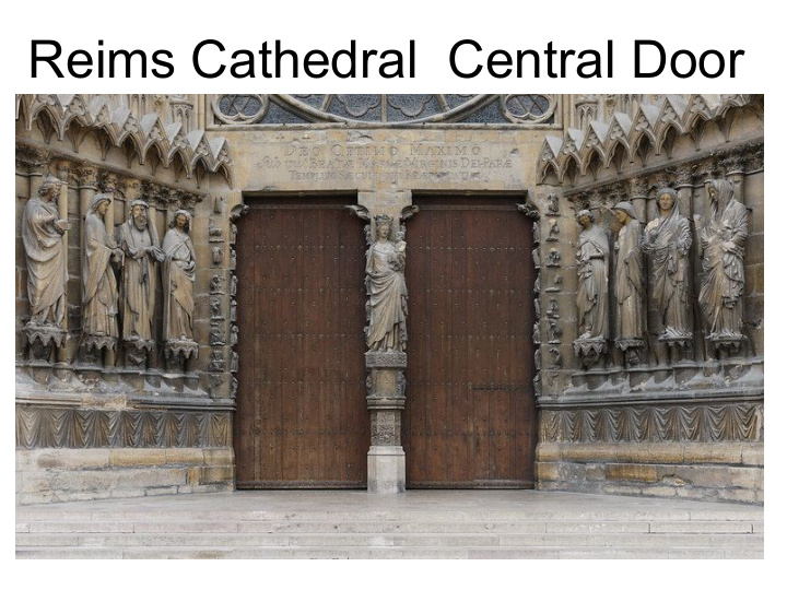 reims cathedral central door right side gabriel mary mary