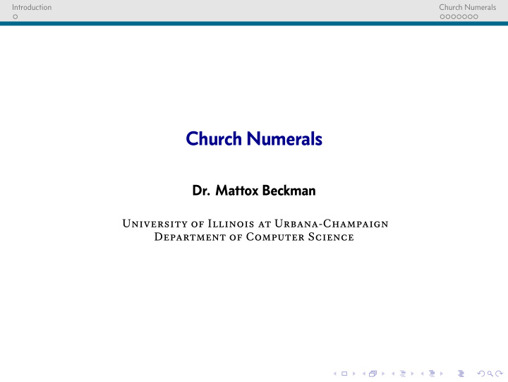 church numerals