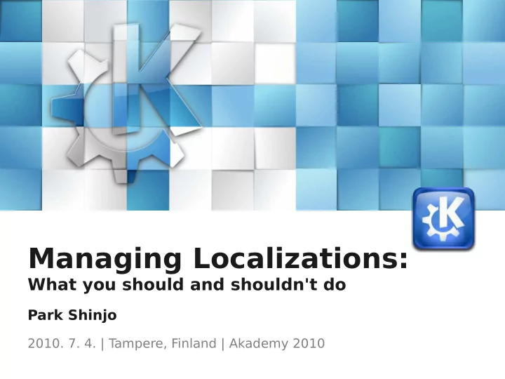 managing localizations