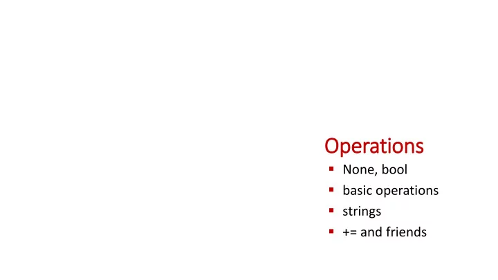 operations