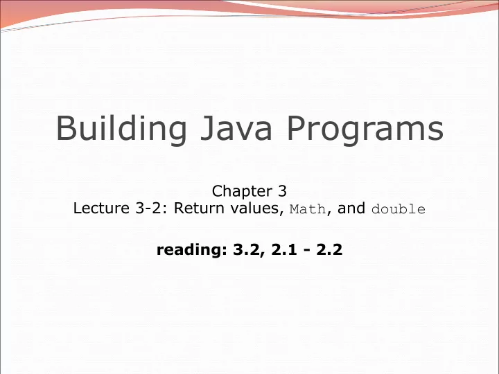 building java programs