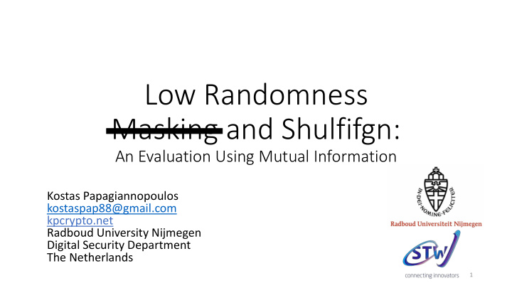 low randomness masking and shulfifgn