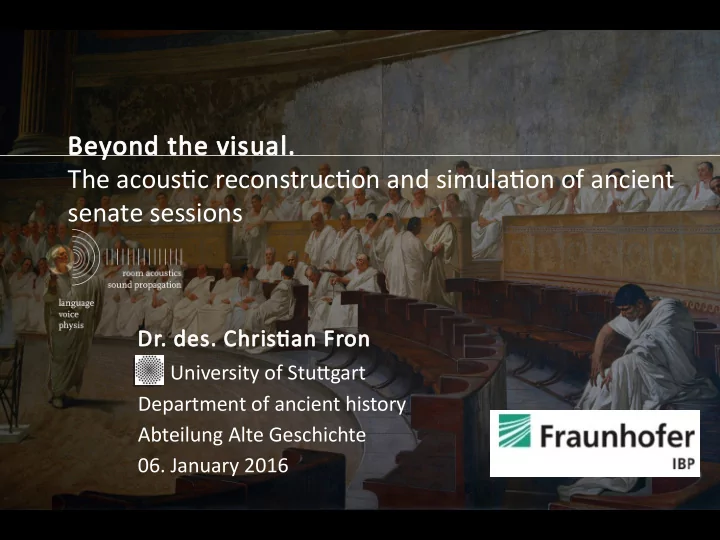 beyond the visual the acoustjc reconstructjon and