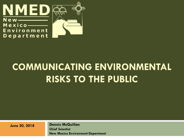 communicating environmental risks to the public