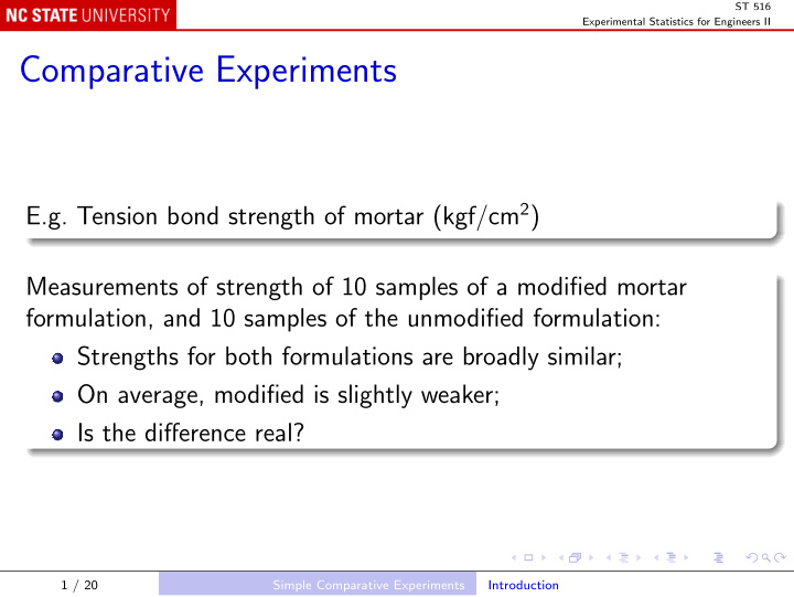 comparative experiments