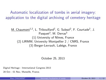 Automatic localization of tombs in aerial imagery:  application to the digital archiving of