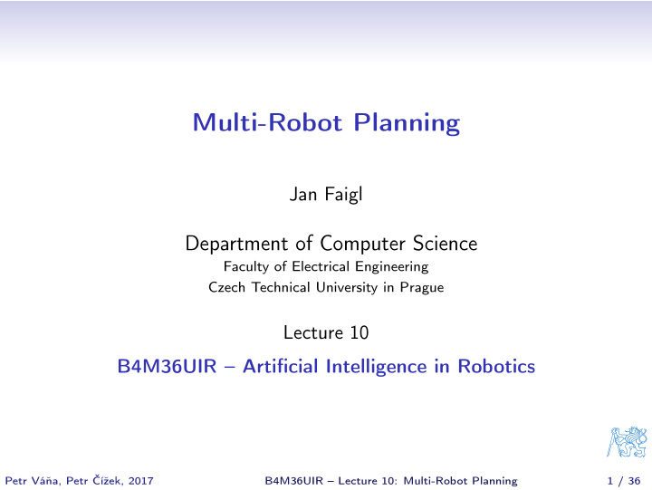 multi robot planning