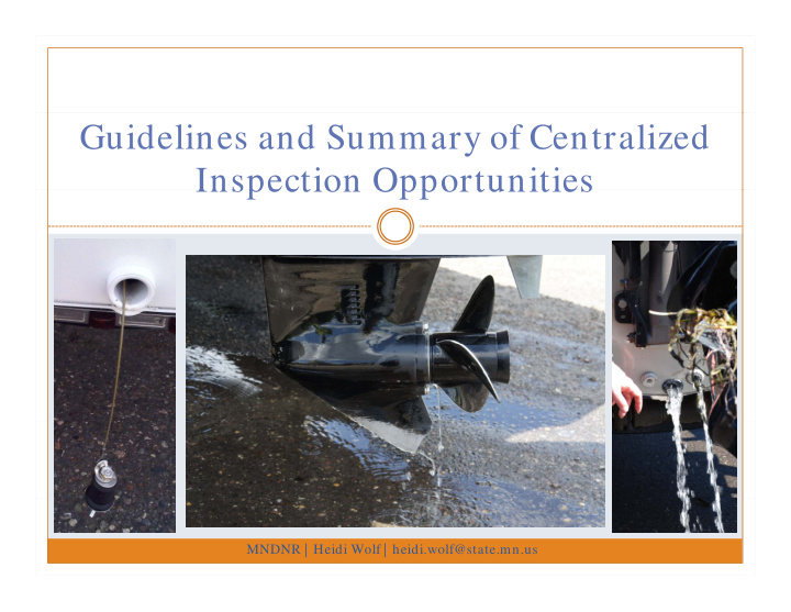 guidelines and summary of centralized inspection