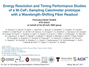 Energy Resolution and Timing Performance Studies of a W-CeF 3 Sampling Calorimeter prototype  with
