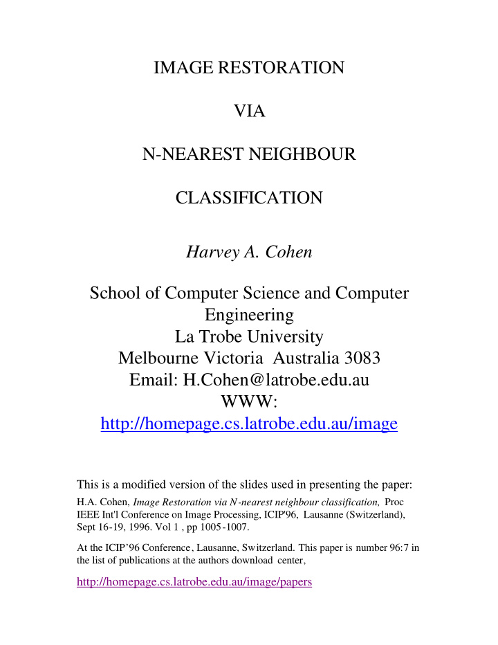 harvey a cohen school of computer science and computer
