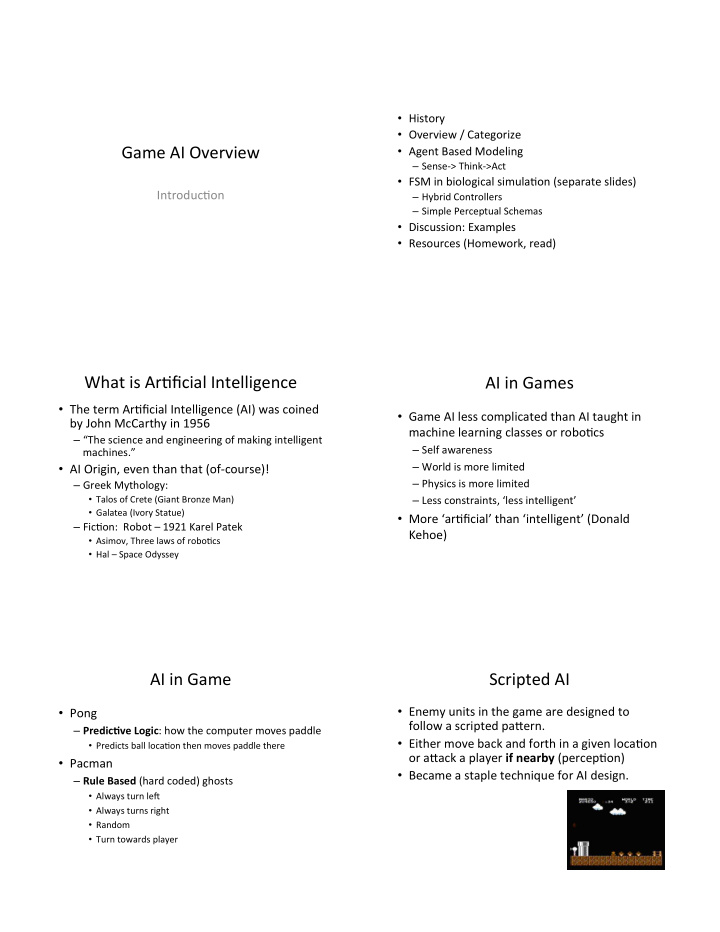 game ai overview