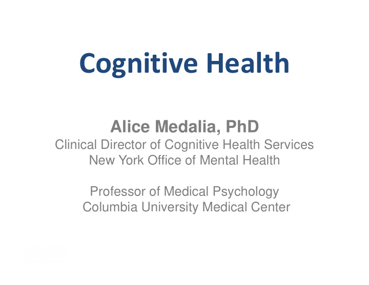 cognitive health i i l h