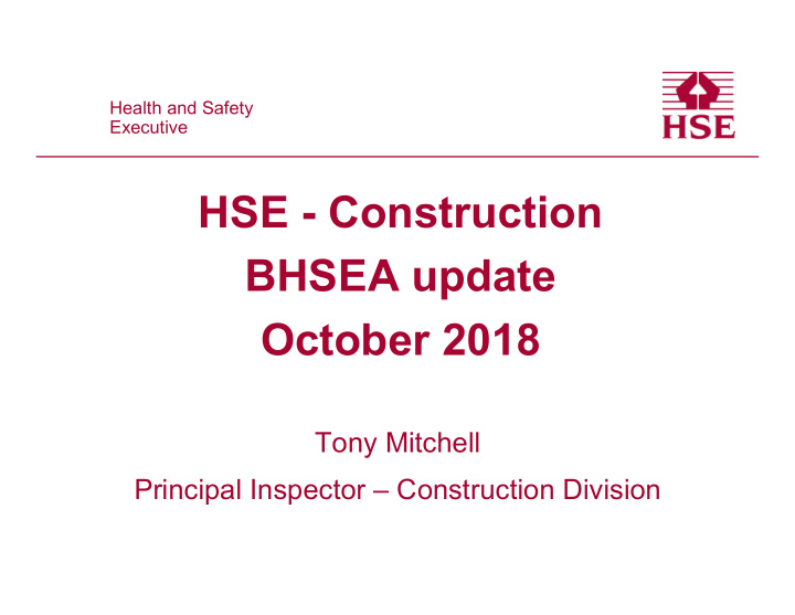 hse construction bhsea update october 2018