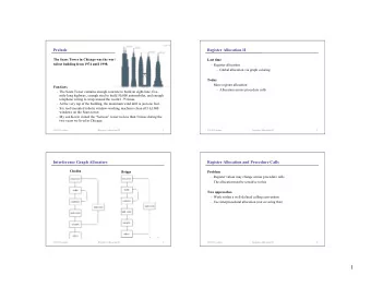 1  Calling Conventions  Architecture Review: Caller- and Callee-Saved Registers  Partition
