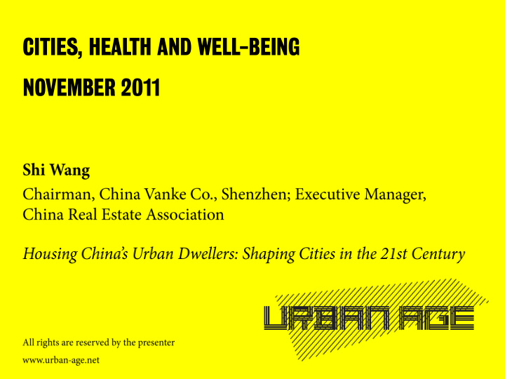 cities health and well being november 2011 housing shapes