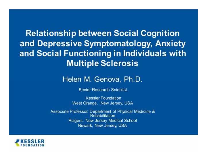 relationship between social cognition and depressive