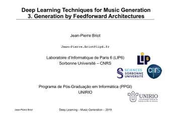 Deep Learning Techniques for Music Generation  3. Generation by Feedforward Architectures
