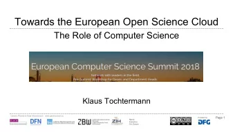 Towards the European Open Science Cloud  The Role of Computer Science  Klaus Tochtermann  Generic