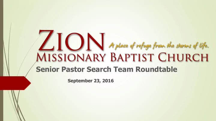 senior pastor search team roundtable