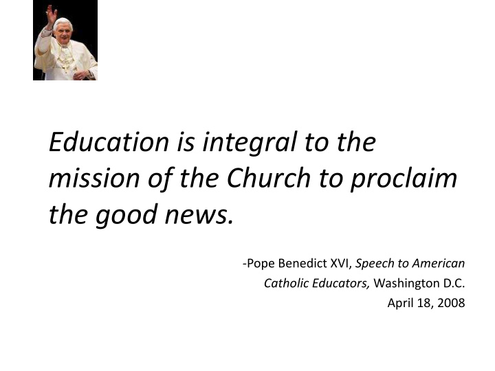 education is integral to the mission of the church to